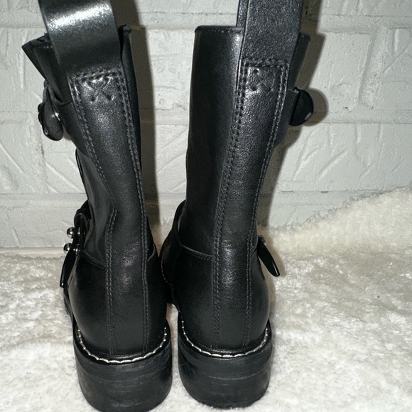 Rag & Bone Leather Buckle Short Moto Boots Size 37.5 - Picture 7 of 11